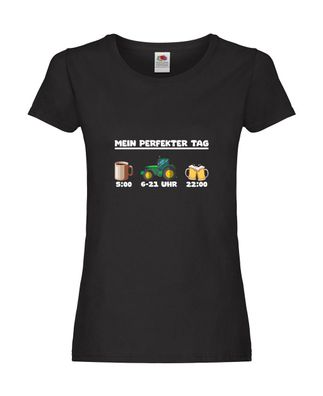 Mein Perfekter Tag | Landwirt | Mähdrescher | feldarbeit Damen Shirt Schwarz