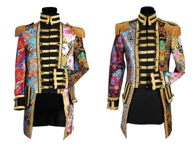 Karnevals Jacke Uniform Mix it up Patchwork Damen Herren Fasching Kostüm