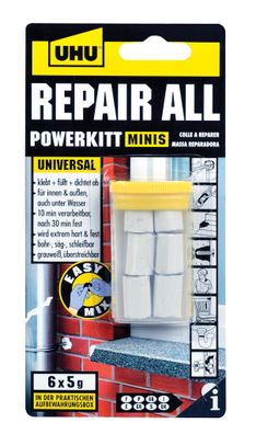 UHU Powerkit 2-Komponenten-Knetmassse 6x5g Blister