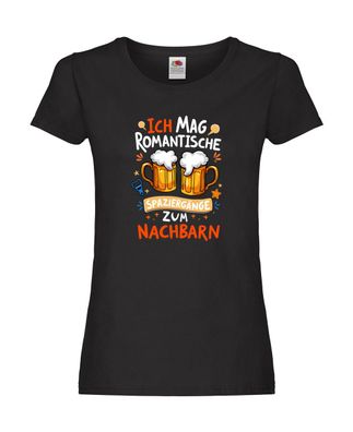 Spaziergang zum Nachbarn | Biertrinker | Lieblingsnachbar Damen Shirt Schwarz