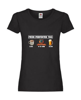Perfekter Tag | Feldarbeit | Mähdrescher | Landwirt Damen Shirt Schwarz