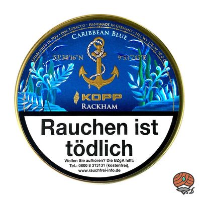 Kopp Rackham Pfeifentabak 50g Dose Caribbean Blue