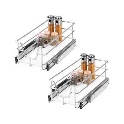 bremermann Teleskopschubladen 2er Set - für 40 cm Schrank, aus Metall (Chrom)