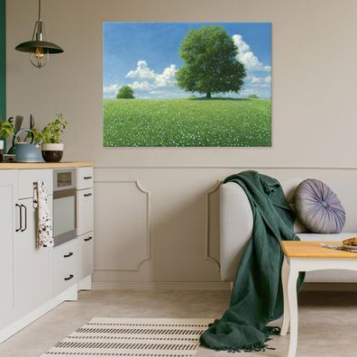 Leinwandbild Wiese Baum Wandbild Leinwand Bilder Wanddeko Wohnzimmer Schlafzimmer