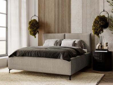 Polsterbett Leon Cord Bett mit Bettkasten und Lattenrost Doppelbett Ehebett