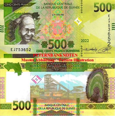 Guinea / Guinee 500 Francs 2022 Unc P 51b 632#