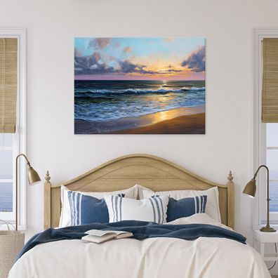 Leinwandbild Strand Ozean Wandbild Leinwand Bilder Wanddeko Wohnzimmer Schlafzimmer