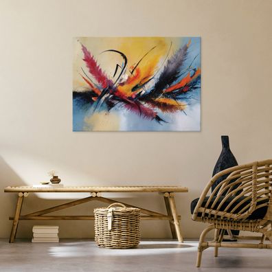 Leinwandbild Abstrakt Blau Wandbild Leinwand Bilder Wanddeko Wohnzimmer Schlafzimmer