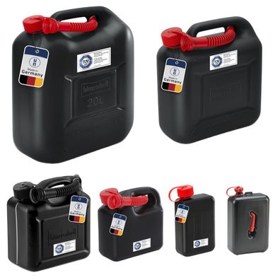 Kraftstoffkanister, Benzinkanister, Dieselkanister schwarz 2, 3, 5, 10, 20 L