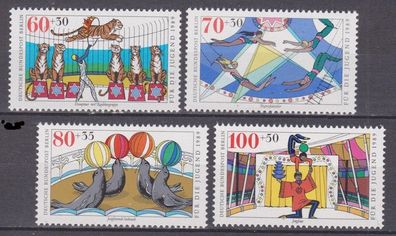 Berlin 1989 postfrisch Michel-Nr. 838-841 Zirkus