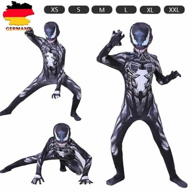 Venom Cosplay Kostum Kinder Jungen Karneval Fasching Party Overall Jumpsuit DE