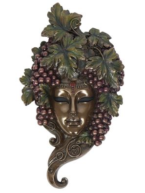 Venezianische Maske „Con l´Uva“ H 30 cm Wanddekoration Maske mit Trauben & Weinlaub