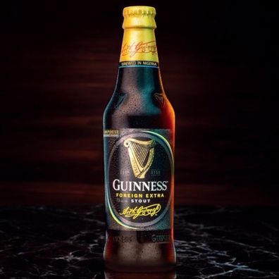 12x Guinness Foreign Extra Stout Bier in der 0,325 Ltr. Flasche aus Nigeria