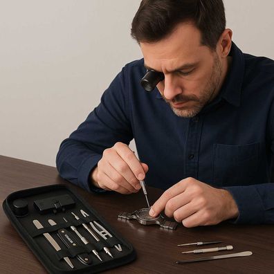 Uhrmacherwerkzeug Uhrenwerkzeug Set für Bänder + Batterie von Augusta