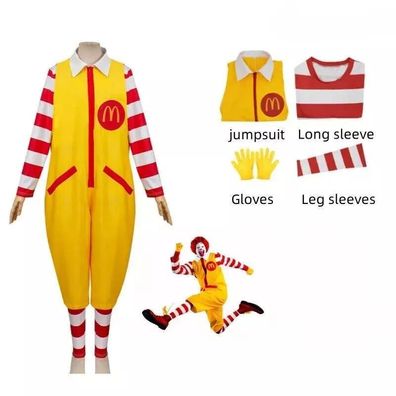 Unisex Mcdonald Cosplay Kostum Ronald Maskerade Party Sutra Clown Charakter