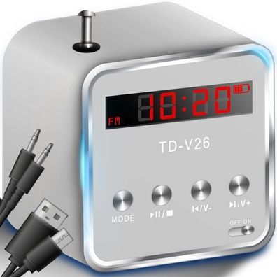 Digitaler Mini FM Radio Lautsprecher USB MP3 Micro SD Würfel Speaker Retoo