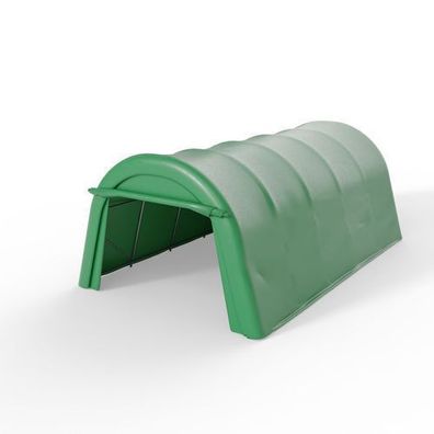 Gebogenes grünes Garagenzelt 3,66x6,1m PVC 750g/m2