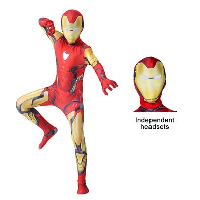 Iron Man Cosplay Kostum Jumpsuit Karneval Party Kinder Jungen Superheld Outfits