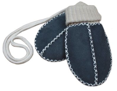 Heitmann Felle Paar Baby-Lammfellfäustel, FarbeAnthrazit mit Strickbündchen 931AN