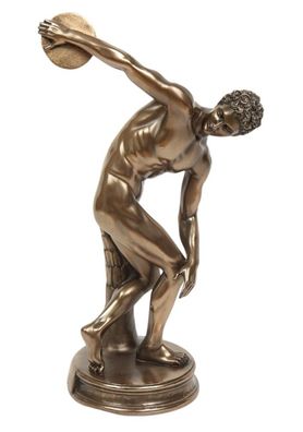 Skulptur Diskuswerfer Statue H 27 cm Dekofigur Athlet griechischer Mythologie