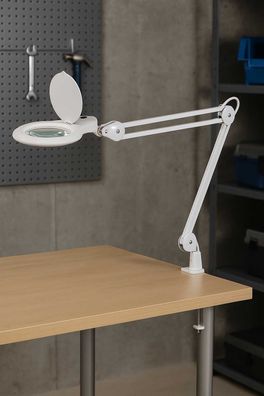 Tischlampe mit Lupe und Licht Magnifier Lamp 8066 LED Lupenleuchte mit Glaslinse