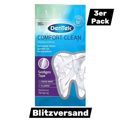 DENTEK Comfort Clean Zahnseide + Dental Sticks Mundhygiene Minze 3x 30er Pack
