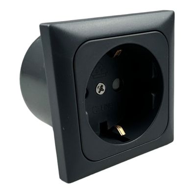 C-Line Wandsteckdose mit flachem Rahmen anthrazit Isodose 230V-AC speziell hergest