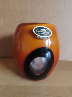 Vase Kerzenhalter Handarbeit okker schwarz weiß Dreamlight Mediterana