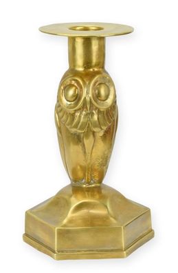 Kerzenleuchter Eule aus Bronze im Art-Deco-Stil Replikat Retro Design Dekoration
