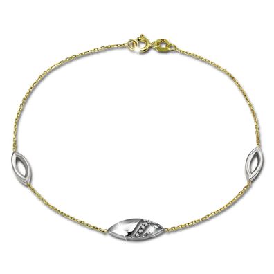 GoldDream Armband Glamour Zirkonia weiß 333 Gold 18,5cm 8 Karat GDA5018J
