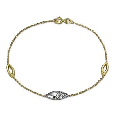 GoldDream 8 Karat Armband 18,5cm 333er Gold bicolor Glamour Zirkonia GDA5018T