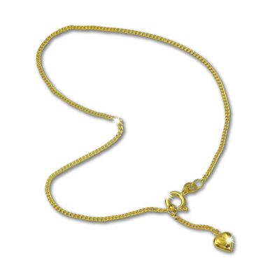 GoldDream Fußkette 333er Gelbgold 25cm Herzchen Damen Schmuck gold GDF0065Y
