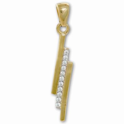 GoldDream 333 GOLD Ketten-Anhänger Line weiße Zirkonia Halsschmuck 8 GDH513WY