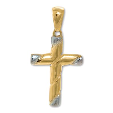 GoldDream 333 GOLD Ketten-Anhänger Kreuz Halsschmuck 8 Karat bicolor GDH516TY