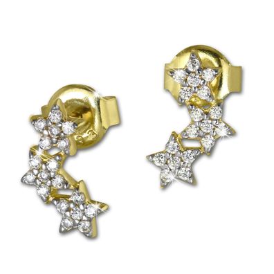 GoldDream Ohrstecker 10mm Ohrring 333 Gelbgold Stern Zirkonia weiß GDO5091Y