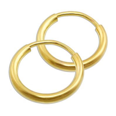 GoldDream Damen Ohrringe gold 15mm Creolen 333er Gelbgold 8 Karat GDO00015Y