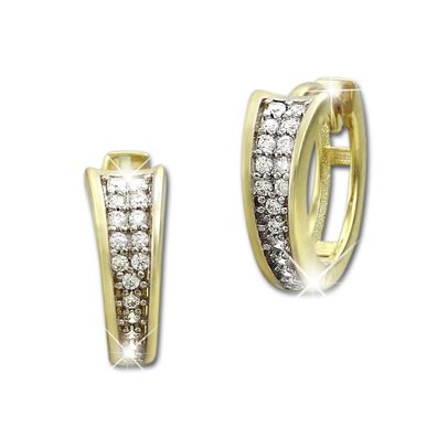 GoldDream Damen Ohrringe Elegance Zirkonia weiß Creolen 333 Gelbgold GDO529WY