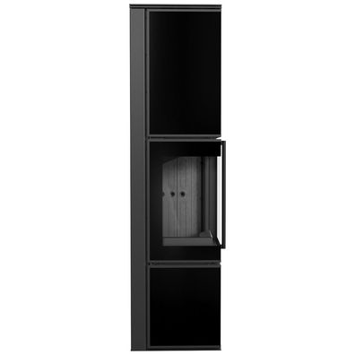 Kaminofen aus Stahl KRATKI TORA/L 8 kW Ø 150 Schwarzes Glaspaneel schwarz Verkleidun