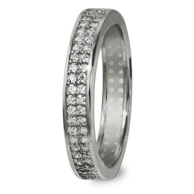 GoldDream Ring Damen Gr. 60 2-reihig 333er Weißgold silber, weiß GDR514J60