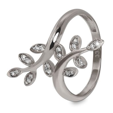 GoldDream Ring Damen Gr. 54 Ranke 333er Weißgold silber, weiß Schmuck GDR515J54