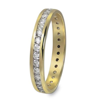 GoldDream Ring Damen Gr. 54 333er Gelbgold gold, weiß Ringschmuck GDR520Y54