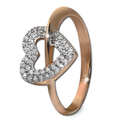 GoldDream Ring Damen Gr. 58 Herz 333er Rosegold rosegold Ringschmuck GDR521E58