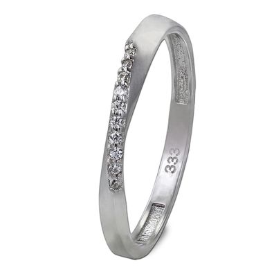 GoldDream Ring Damen Gr. 56 Swing 333er Weißgold silber, weiß Schmuck GDR523J56