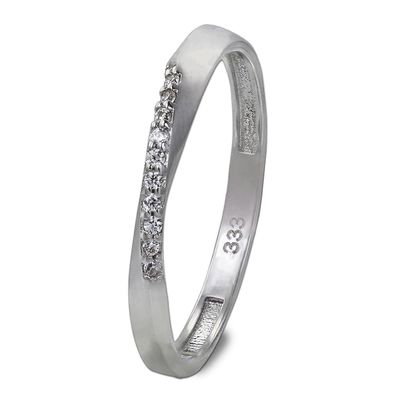 GoldDream Ring Damen Gr. 58 Swing 333er Weißgold silber, weiß Schmuck GDR523J58