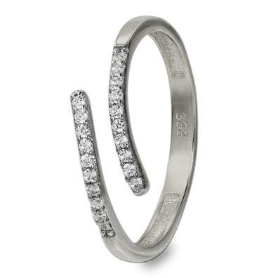 GoldDream Ring Damen Gr. 58 Line 333er Weißgold silber, weiß GDR524J58