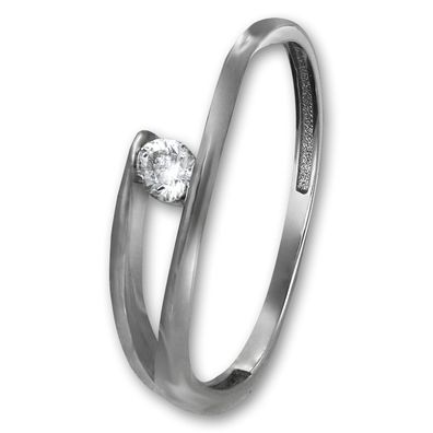 GoldDream New Ring Zirkonia für Damen in der Größe 58 333er Weißgold GDR528J58