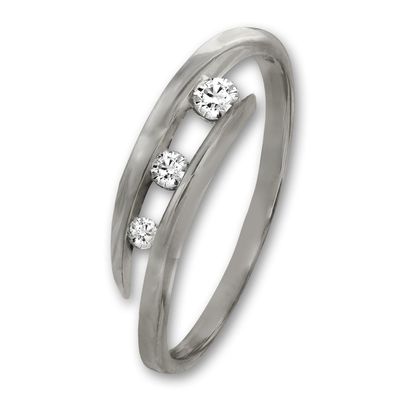 GoldDream Ring weiße Zirkonia für Damen in der Größe 54 333er Weißgold GDR529J54