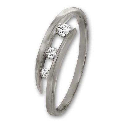 GoldDream Ring weiße Zirkonia für Damen in der Größe 56 333er Weißgold GDR529J56