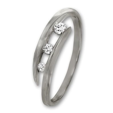GoldDream Ring weiße Zirkonia für Damen in der Größe 58 333er Weißgold GDR529J58