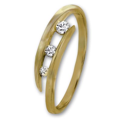 GoldDream Ring weiße Zirkonia für Damen in der Größe 58 333er Gelbgold GDR529Y58